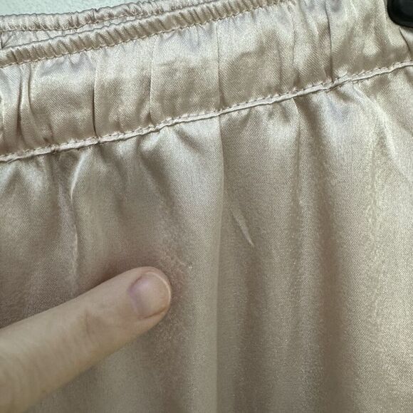 House Of Harlow 1960 Pants Women Medium Pink Satin Wide Leg Drawstring - Picture 6 of 6